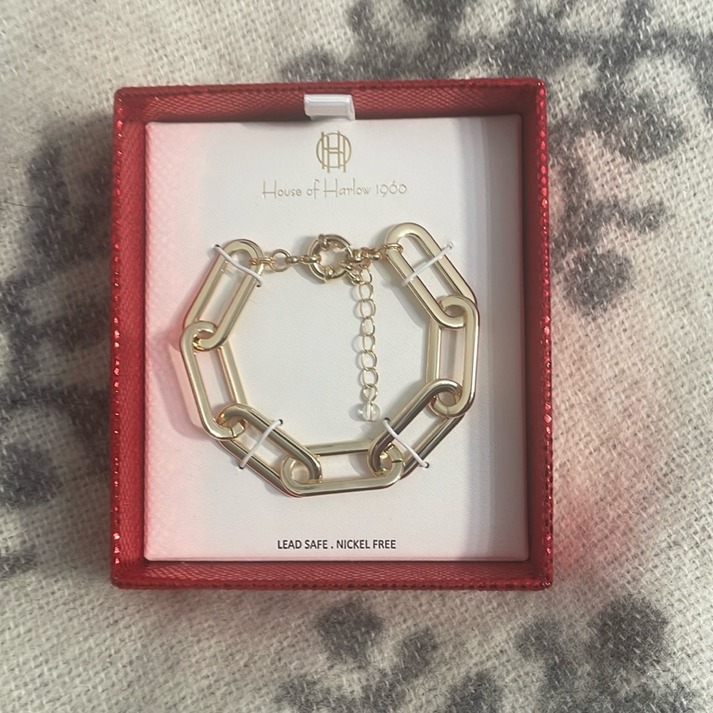 HOUSE OF HARLOW 1960 bracelet. Lead safe + Nickel free. NEW IN BOX